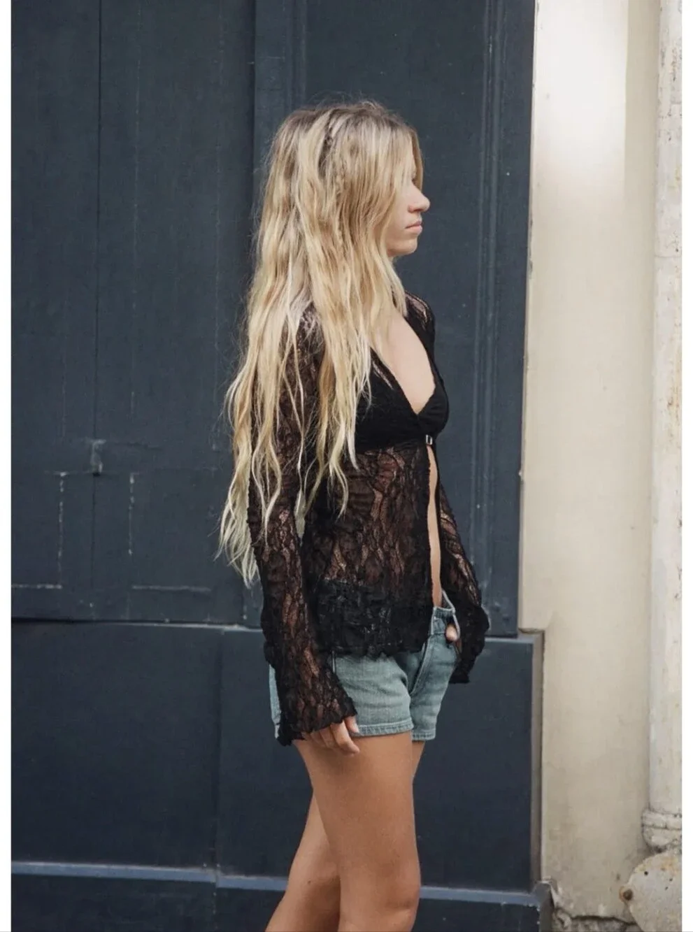 ZARA LACE BUCKLE TOP